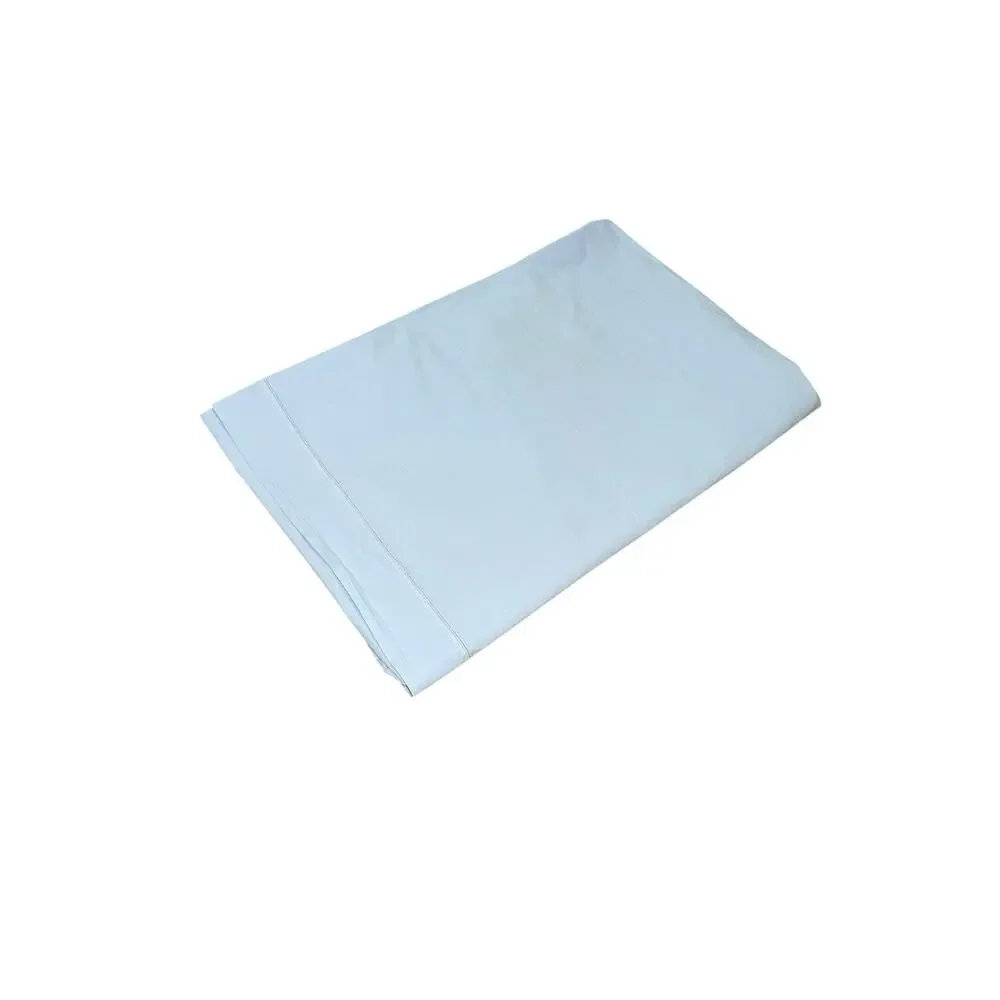 Vintage French Blue Flat Sheet 100% Cotton Baby Light Twin Size Bedding Stains